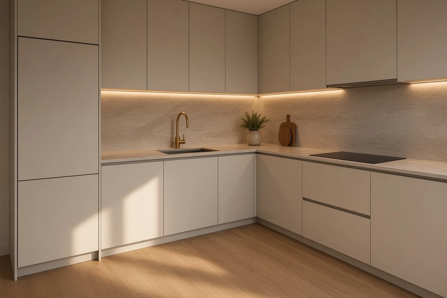 Схема угловой кухни с рабочим треугольником
